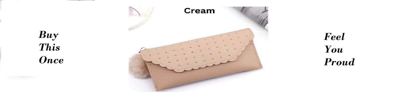 image carausal cream purse